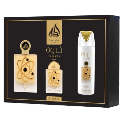 3P Giftset Tharwah Gold by Lattafa Pride