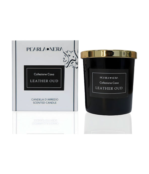 Leather Oud Candle by Pearla Nera - 7oz/ 200gm (Soy Wax )