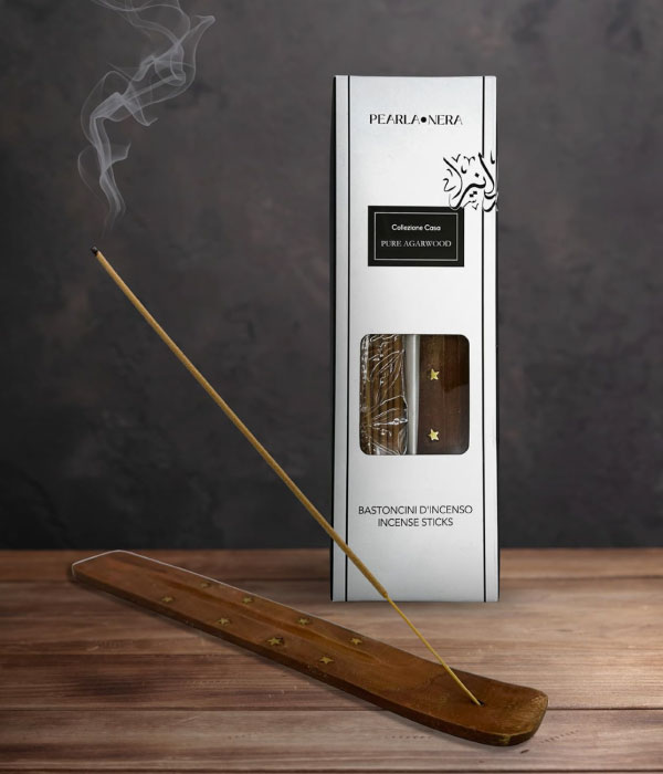 Pure Agarwood Incense Sticks- Pack of 40 with Wooden holder